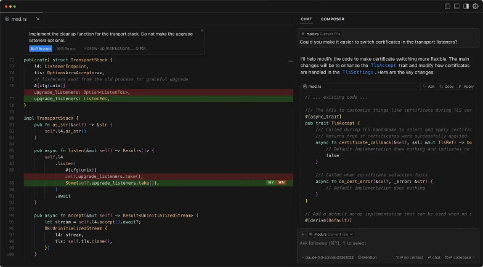 AI coding assistant running inside a code editor